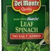 Del Monte No Salt Added Leaf Spinach, 13.5oz - Image 2