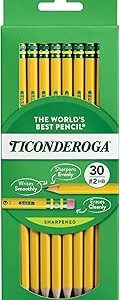 Ticonderoga Pre-Sharpened Pencil, HB #2, Yellow Barrel, 30ct.