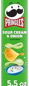 Pringles Potato Crisps Chips Sour Cream and Onion, 5.5oz canister