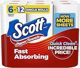 Scott Paper Towels, 6 Double Rolls, 108 Sheets Per Roll