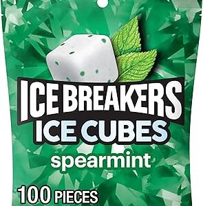 Ice Breakers Spearmint Sugar Free Chewing Gum , 8.11oz bag, 100 Pieces